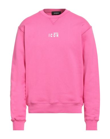 Dsquared2 Man Sweatshirt Fuchsia Size L Cotton, Elastane In Pink