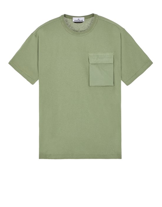 Sold out - STONE ISLAND 20358 ORGANIC COTTON  Short sleeve t-shirt Man Sage Green