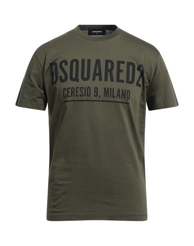 Dsquared2 Man T-shirt Military Green Size M Cotton