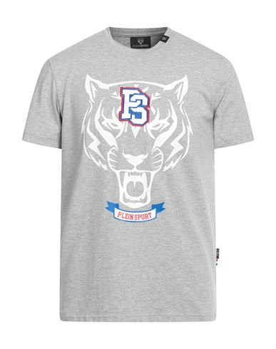 Plein Sport Brown Cotton Men T-shirt In Grey