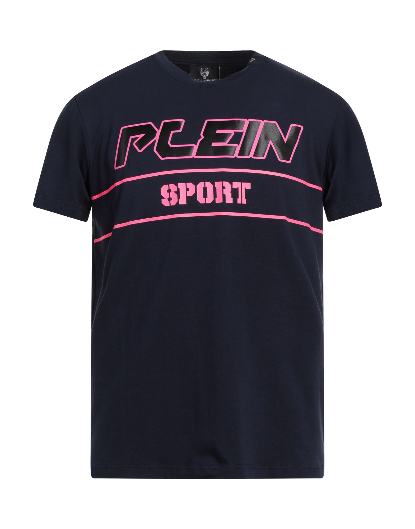 Shop Plein Sport Man T-shirt Midnight Blue Size Xl Cotton, Elastane