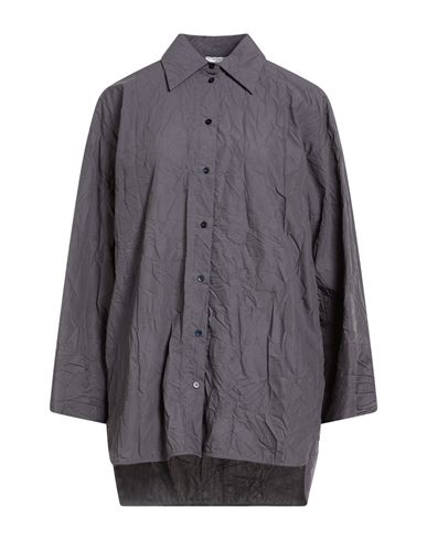Peserico Woman Shirt Charcoal Size 8 Cotton, Polyester In Gray