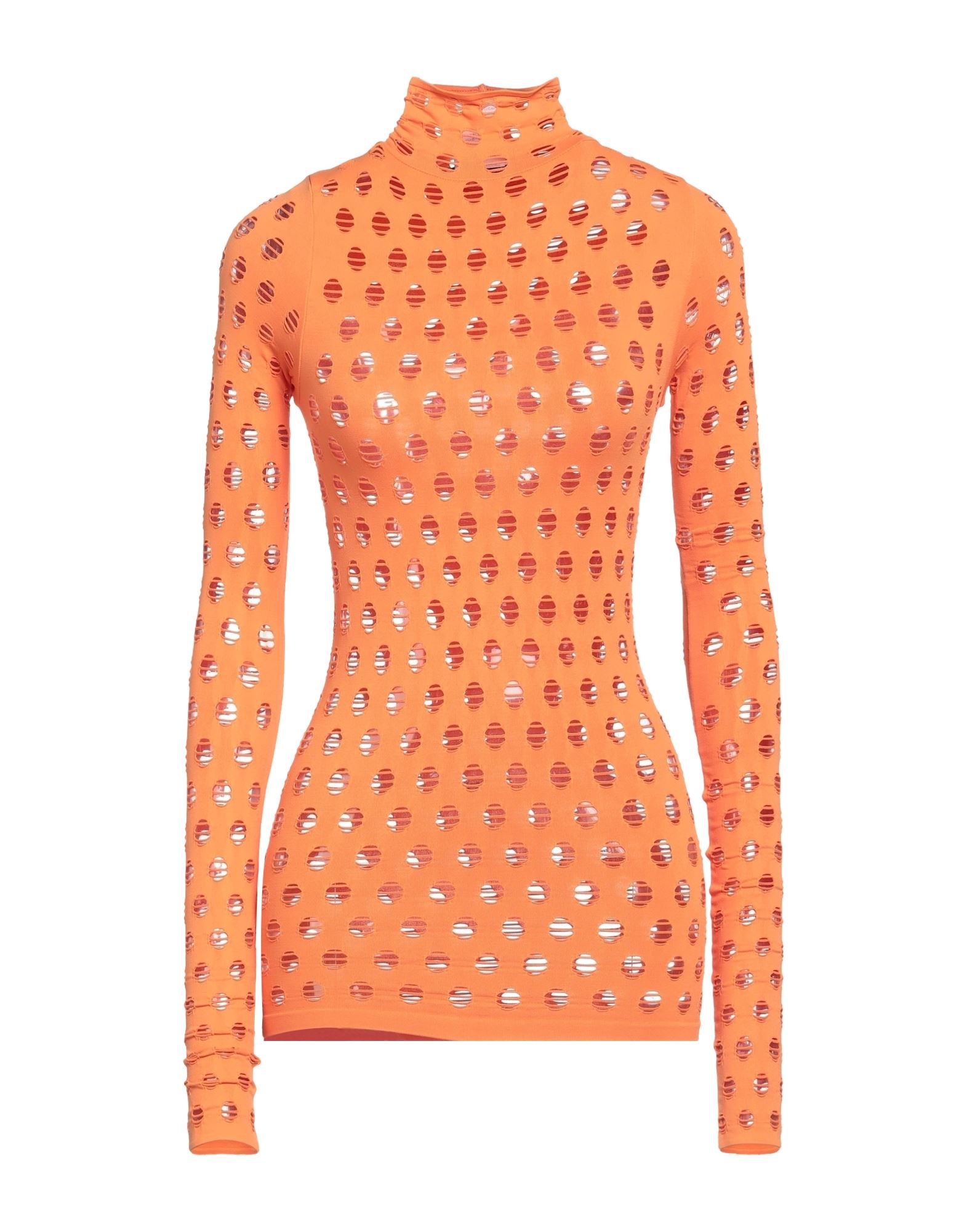 Maisie Wilen Orange Perforated Turtleneck In Orange