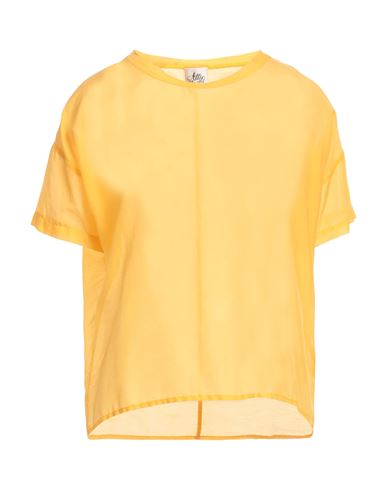 Attic And Barn Woman Blouse Ocher Size 10 Cotton, Silk In Yellow