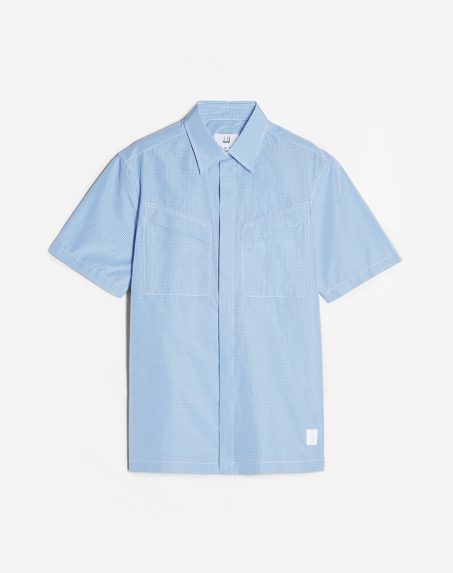Dunhill Stripe Pocket Detail Short Sleeve Shirt In Blue