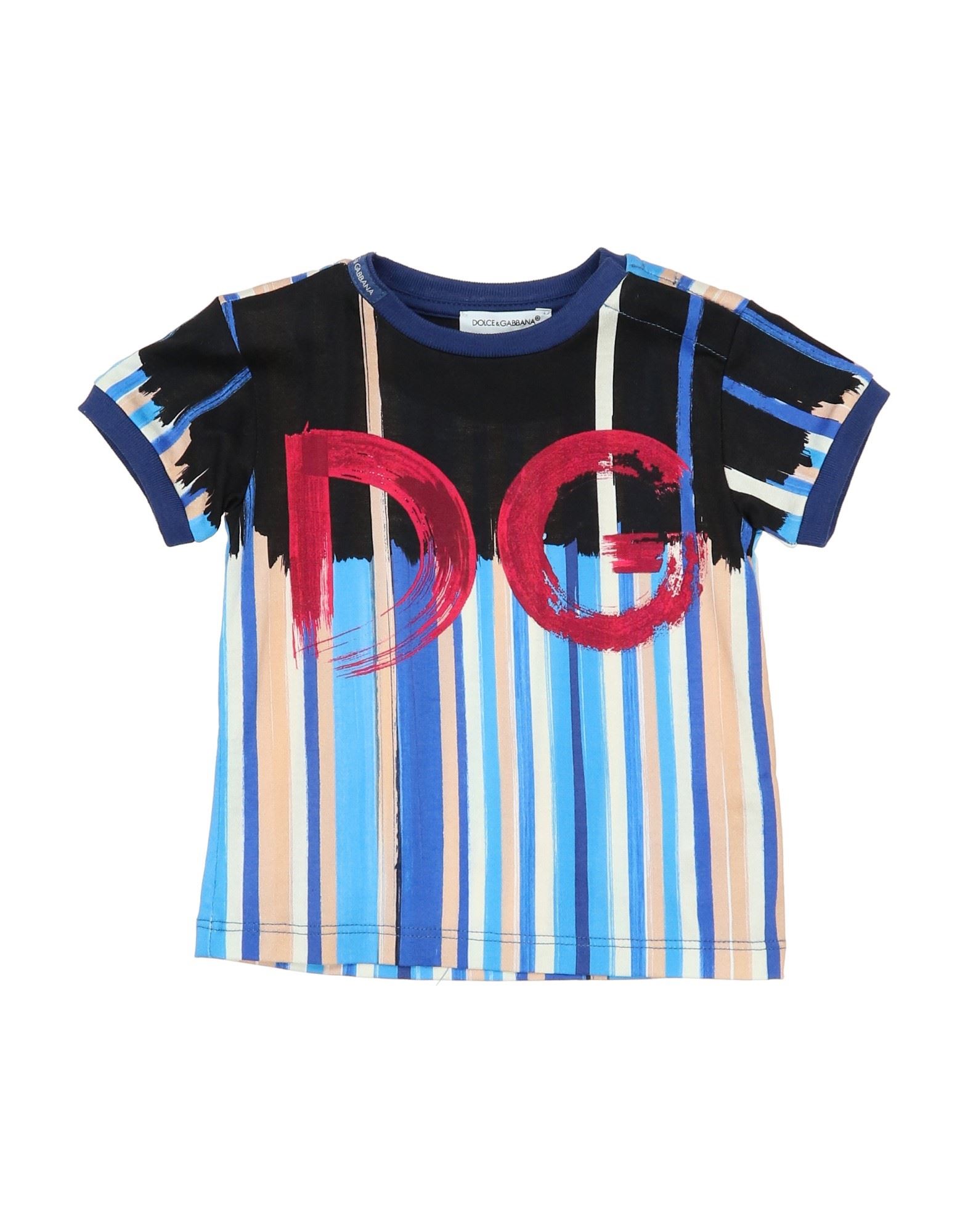 Dolce & Gabbana Kids'  Newborn Boy T-shirt Azure Size 3 Cotton In Blue