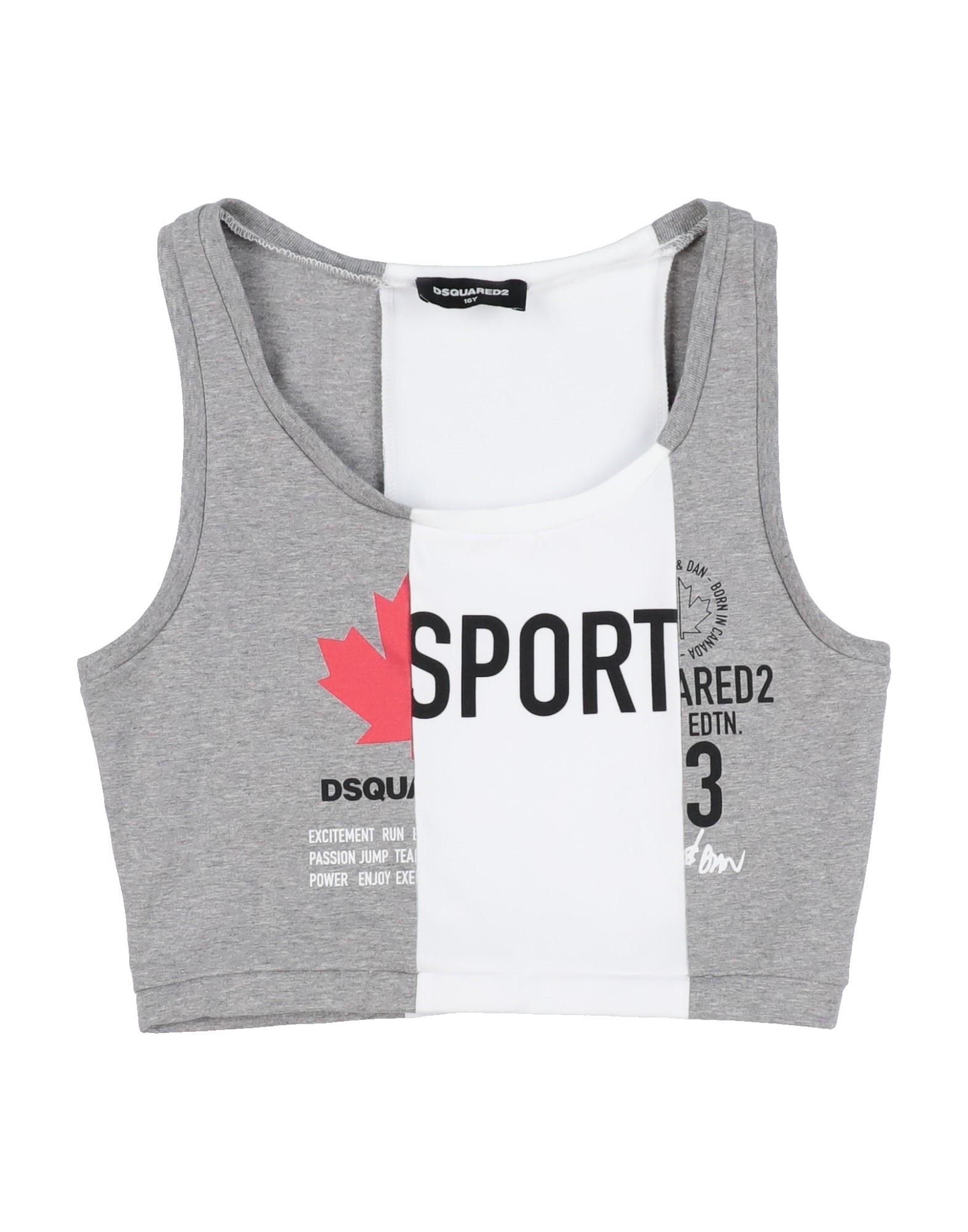 Dsquared2 Stripes Stretch Cotton Jersey Top In Grey