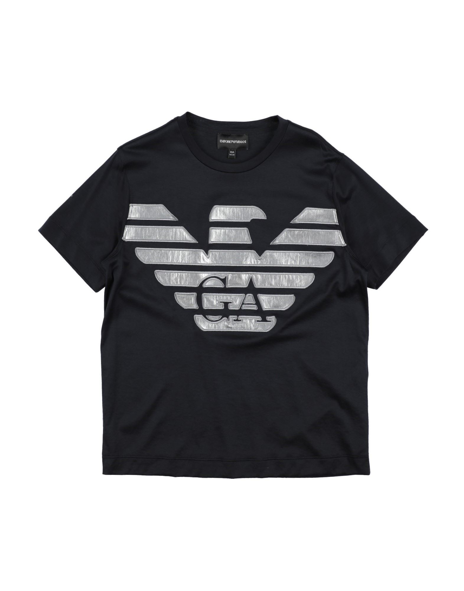 Emporio Armani Branded T-shirt Black In Midnight Blue