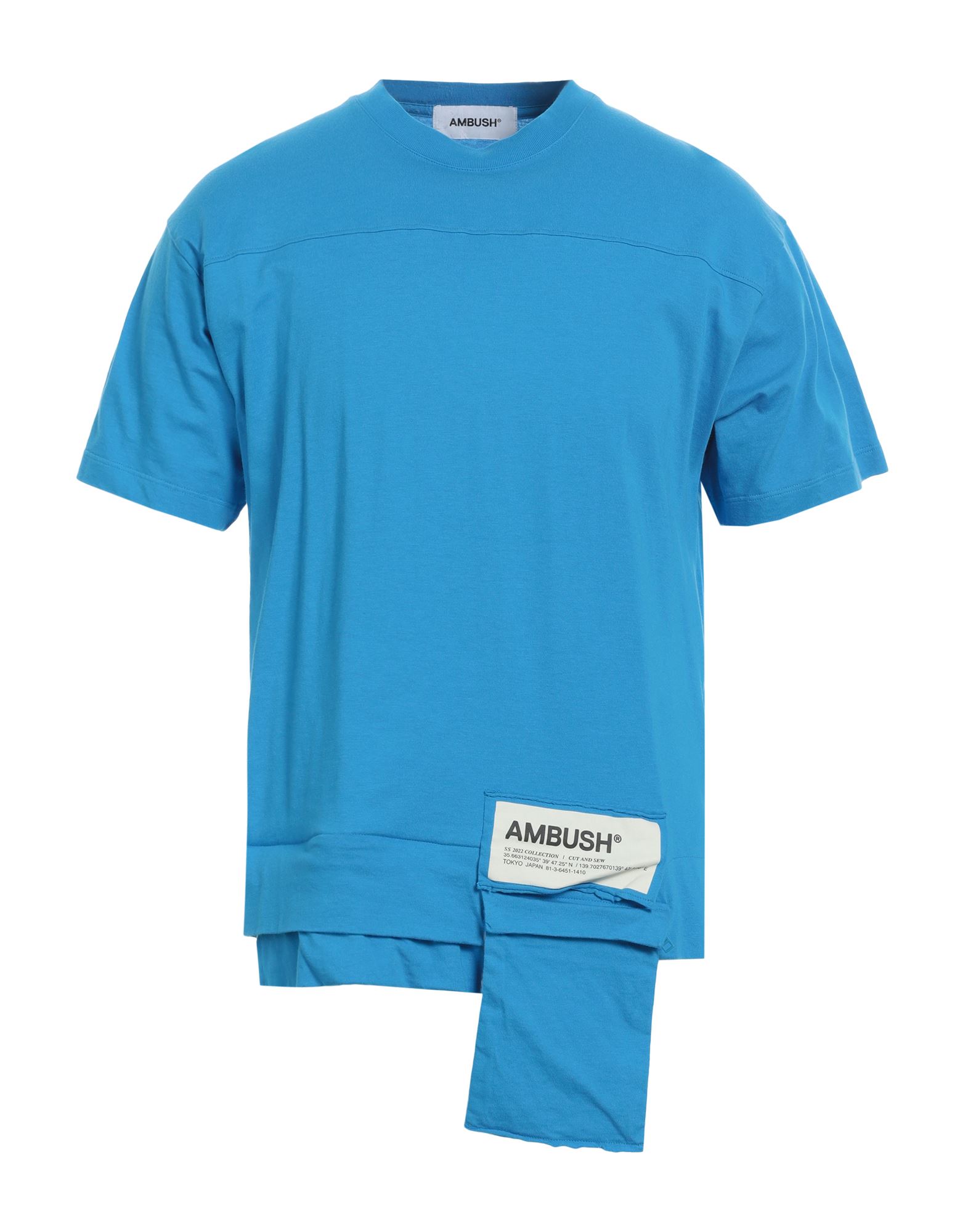 Shop Ambush Man T-shirt Azure Size L Cotton In Blue