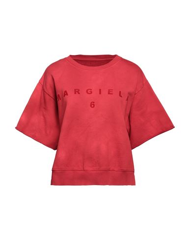Mm6 Maison Margiela Woman Sweatshirt Red Size S Cotton, Elastane