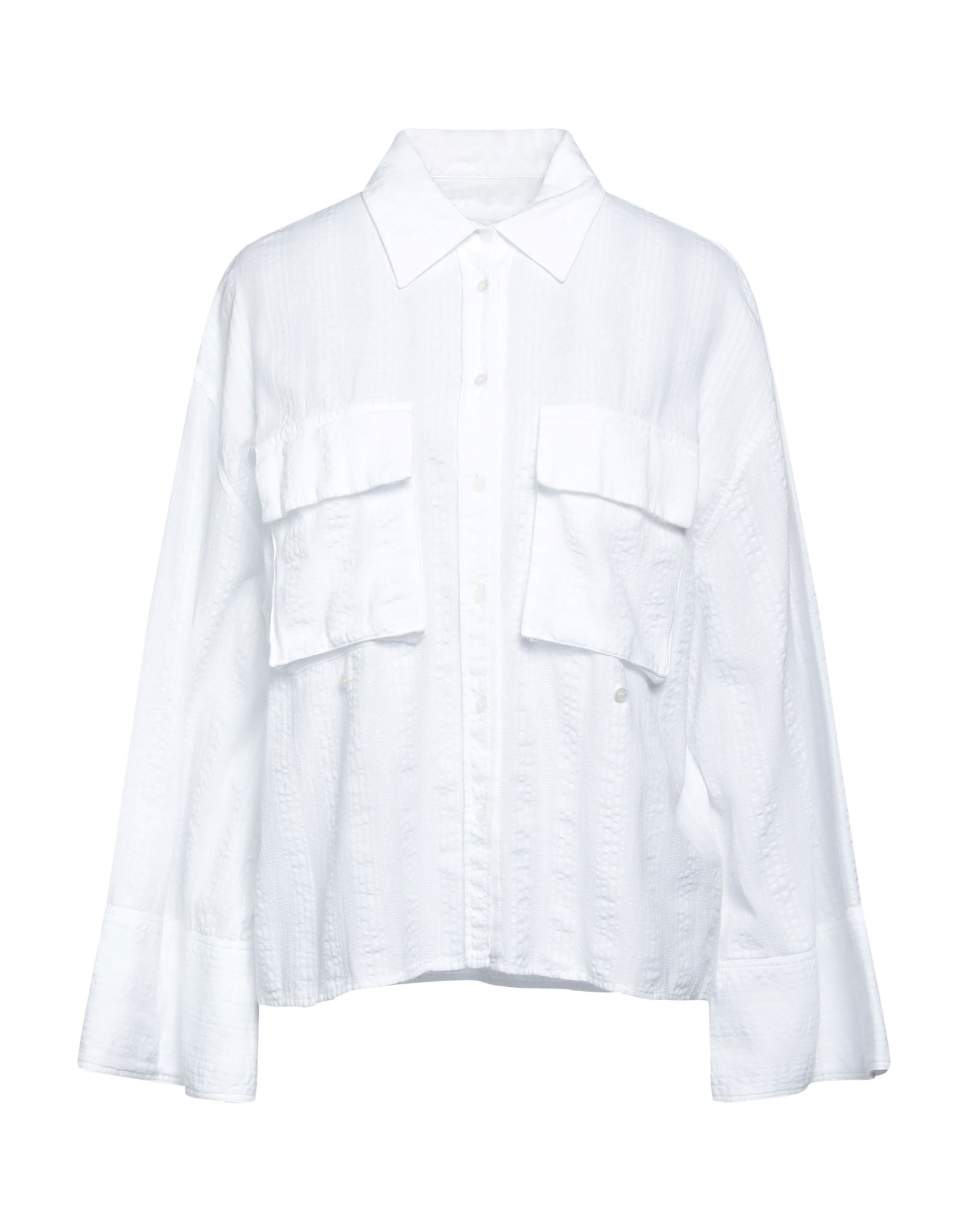 Shop Dondup Woman Shirt White Size 4 Cotton