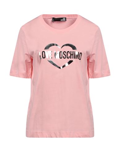 Love Moschino Woman T-shirt Pink Size 6 Cotton, Elastane