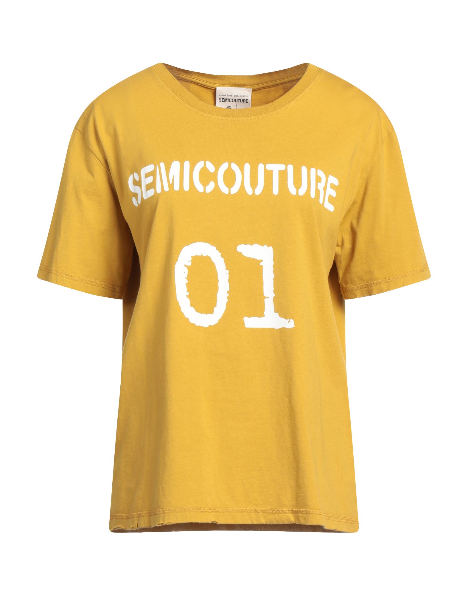 Semicouture T-shirts In Yellow