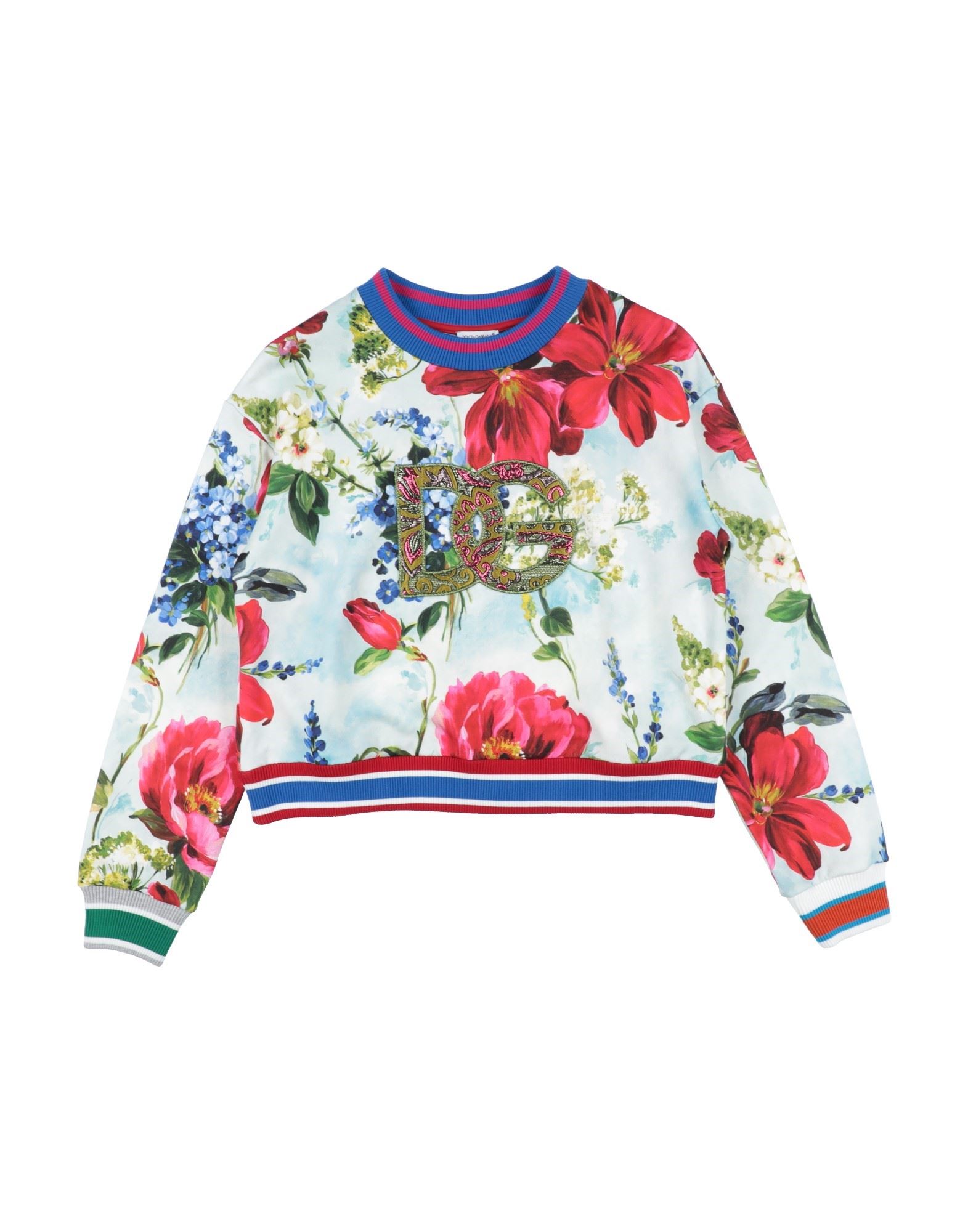 Shop Dolce & Gabbana Toddler Girl Sweatshirt Sky Blue Size 7 Cotton, Polyester, Silk, Acrylic