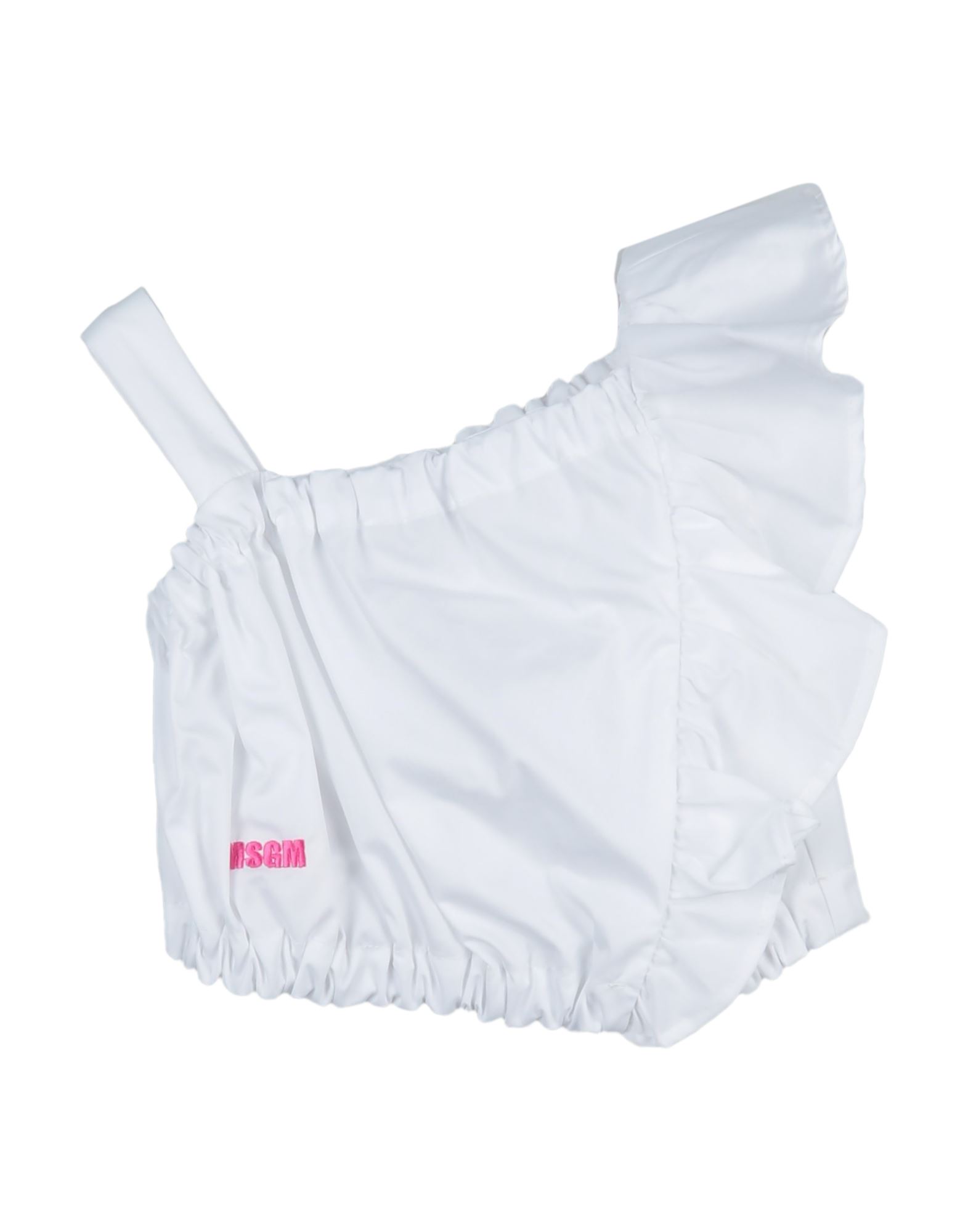 Shop Msgm Toddler Girl Top White Size 4 Cotton, Nylon, Elastane