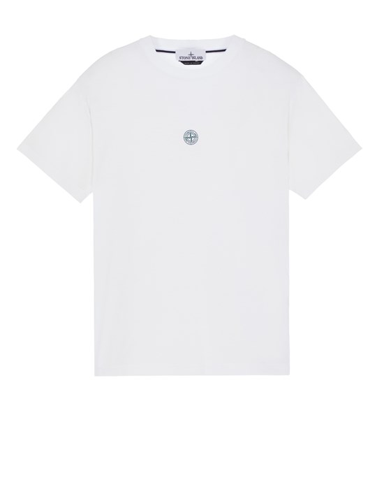  STONE ISLAND 2NS86 'LETTERING ONE' PRINT 반소매 티셔츠 남성 화이트