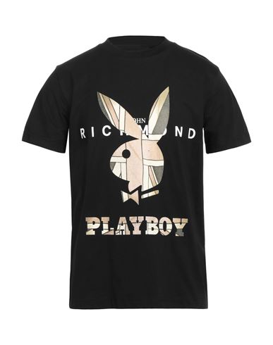 John Richmond X Playboy Man T-shirt Black Size Xl Cotton