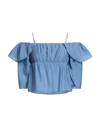 Shop Vince . Woman Blouse Light Blue Size M Rayon, Nylon