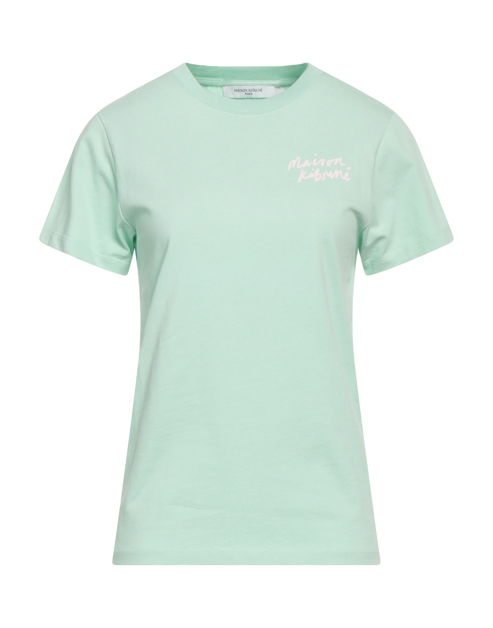 Maison Kitsuné Woman T-shirt Light Green Size M Cotton