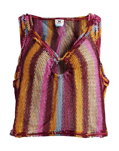 Shop M Missoni Woman Top Burgundy Size S Rayon, Cotton In Red