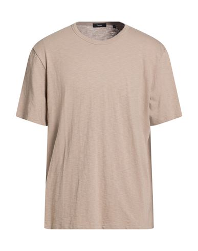 Theory Man T-shirt Taupe Size Xs Cotton In Nude