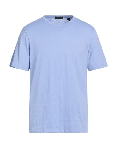 Theory Man T-shirt Lilac Size L Cotton In Blue