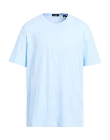 Theory Man T-shirt Sky Blue Size S Cotton In Blue