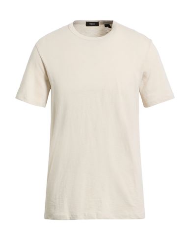 Theory Man T-shirt Beige Size L Cotton In Neutral