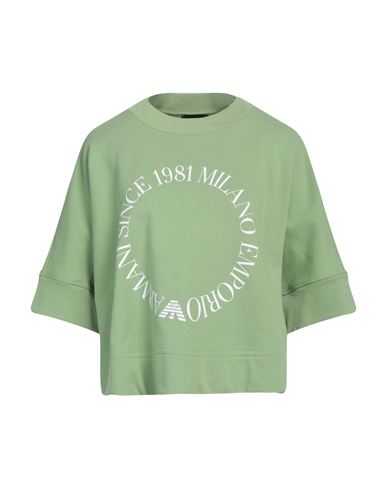 Emporio Armani Woman Sweatshirt Light Green Size S Cotton