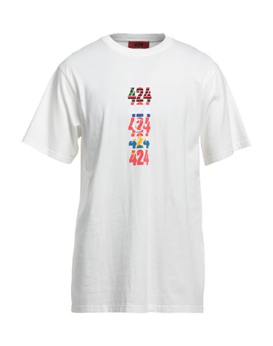 424 Fourtwofour Man T-shirt White Size S Cotton