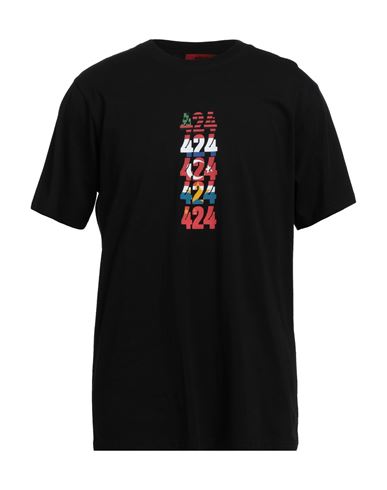 424 Fourtwofour Man T-shirt Black Size S Cotton