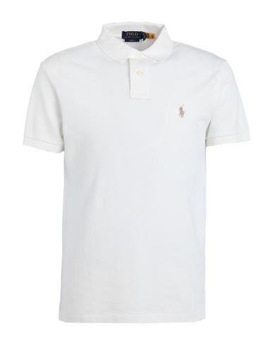 Polo Ralph Lauren Man Polo Shirt Off White Size Xxl Cotton