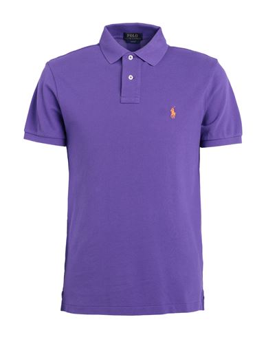 Polo Ralph Lauren Man Polo Shirt Purple Size Xxl Cotton