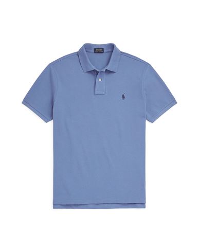 Shop Polo Ralph Lauren Man Polo Shirt Slate Blue Size M Cotton