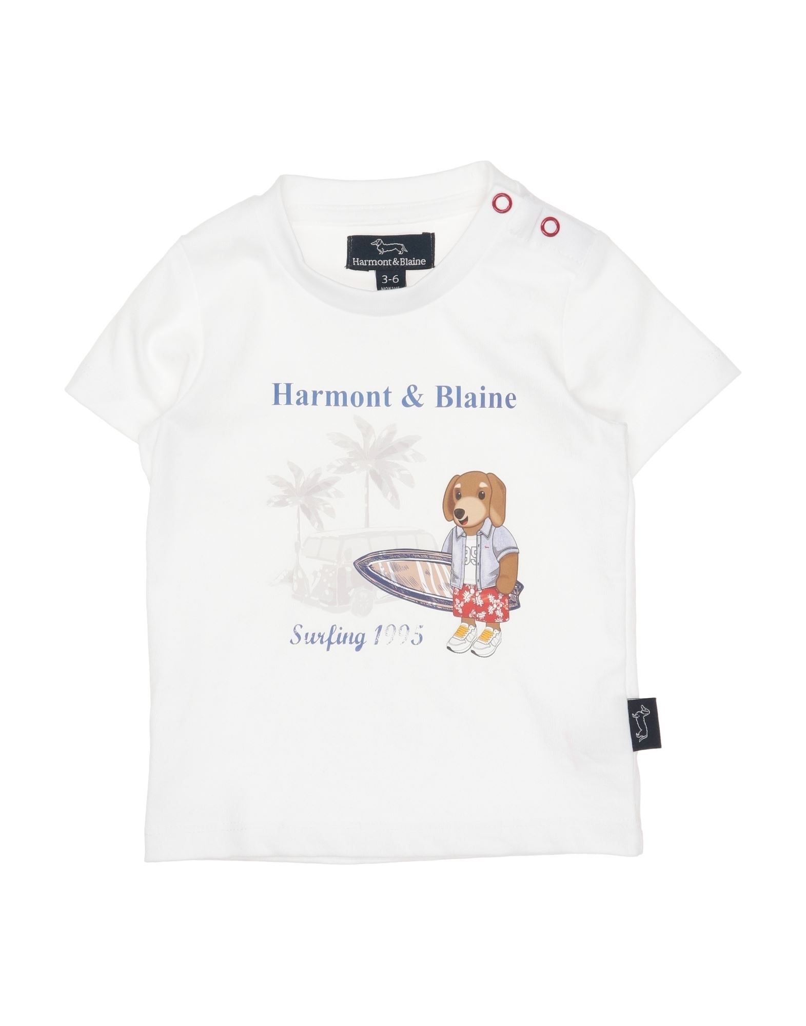 Harmont & Blaine Kids'  Newborn Boy T-shirt White Size 3 Cotton