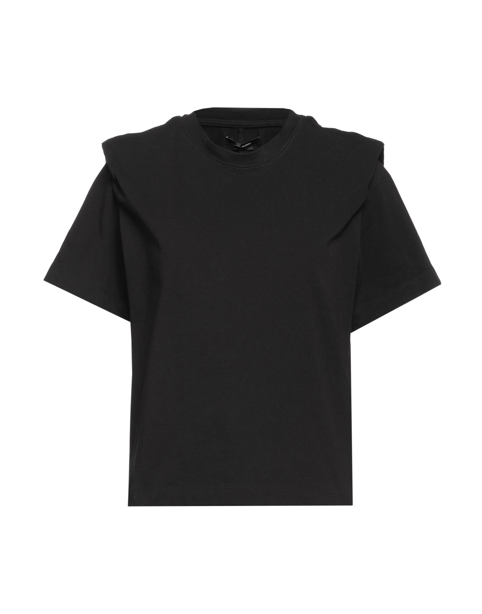 Isabel Marant Zelitos Pleated Cotton-jersey T-shirt In Black