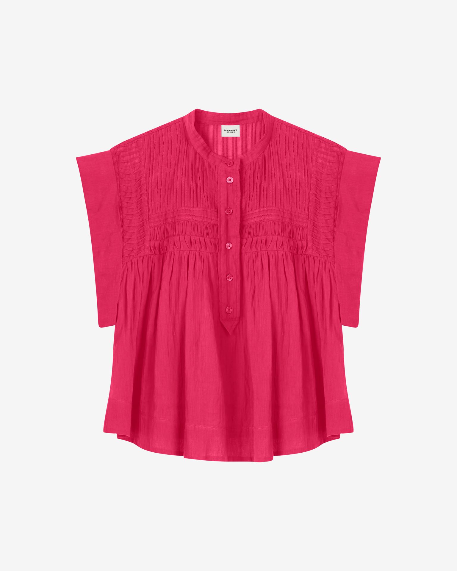 Isabel Marant Étoile Leaza-ga Pintuck Cotton Blouse In Pink