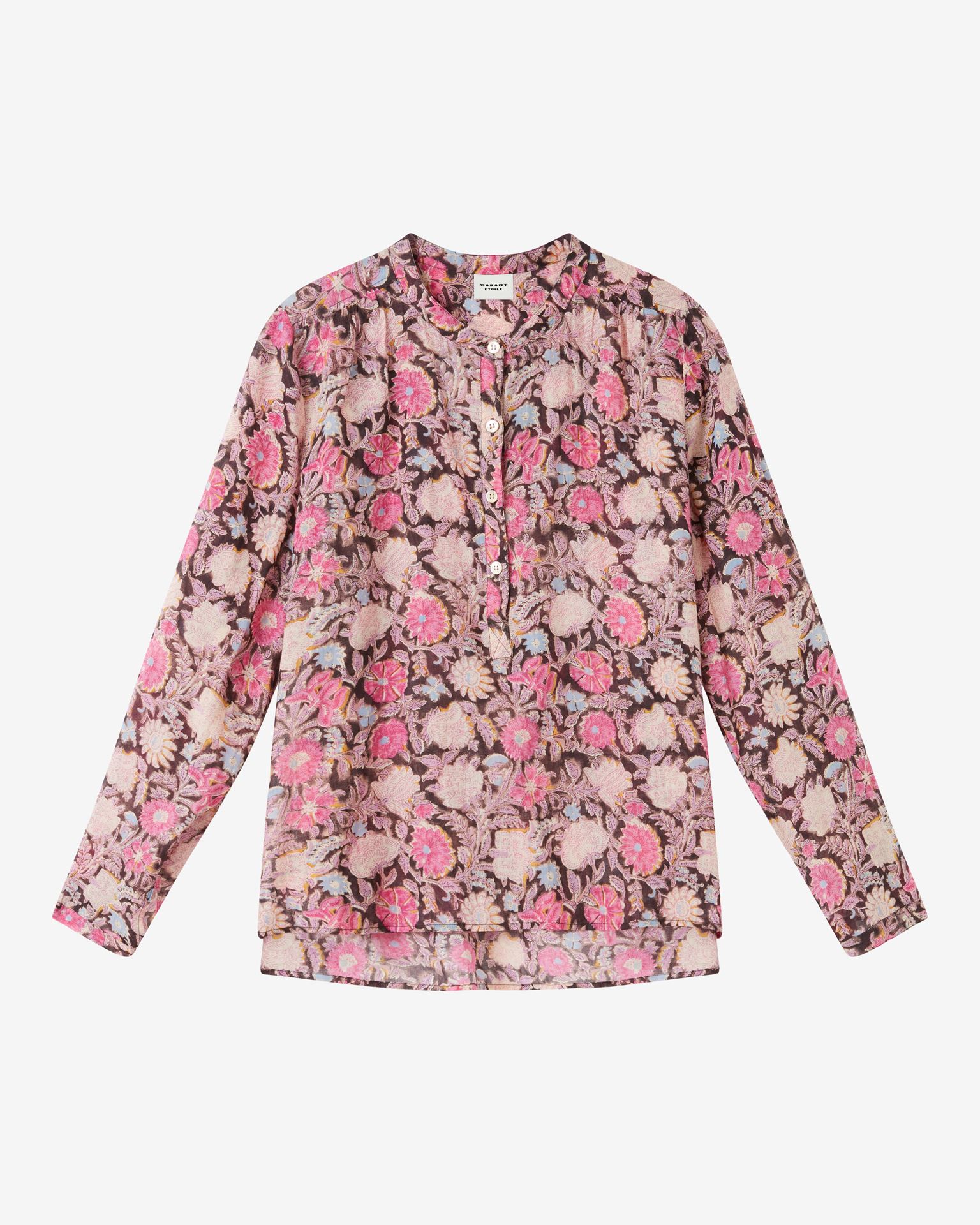 Isabel Marant Étoile Maria Floral Printed Cotton Top In Grey