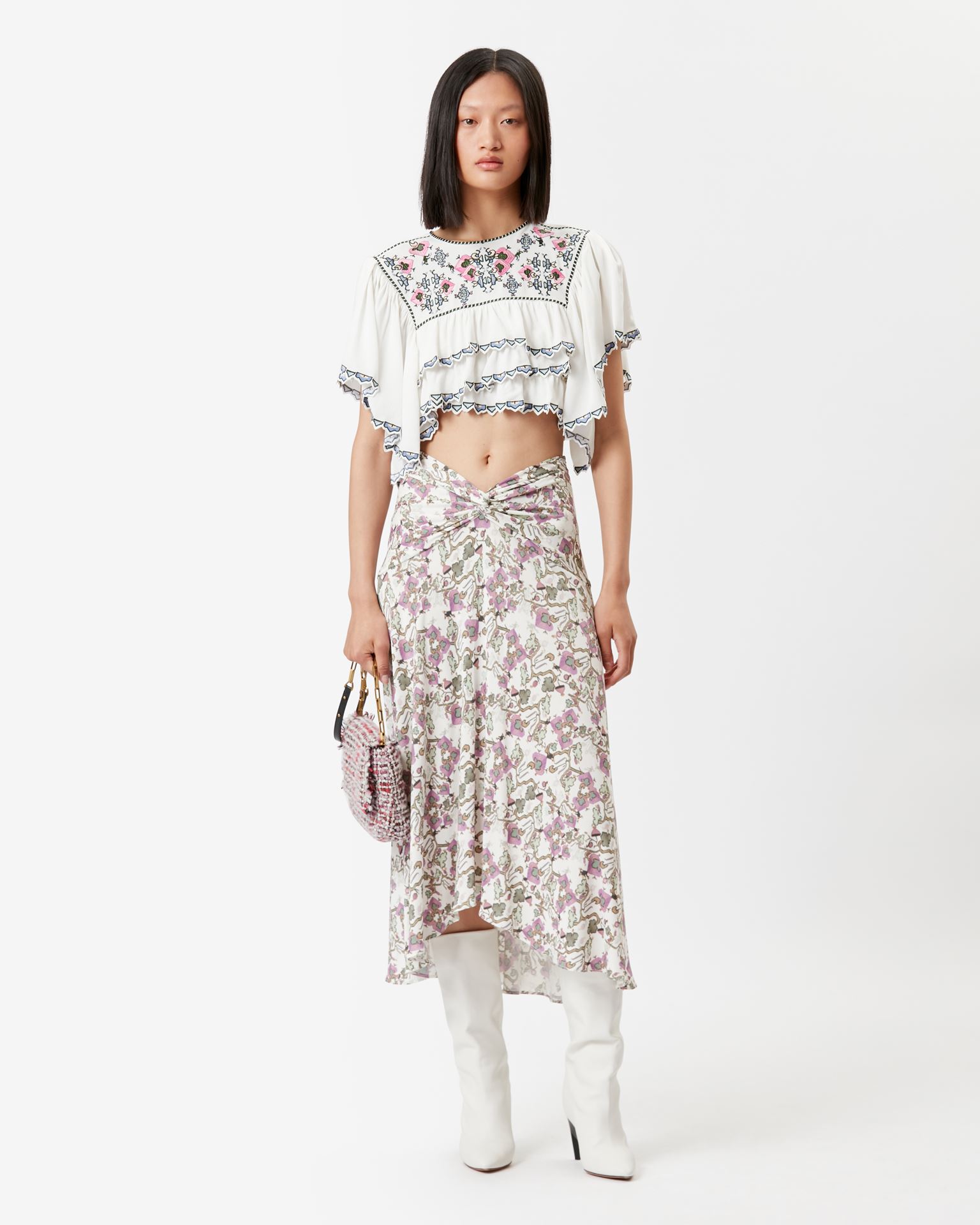 Isabel Marant, Sana Embroidered Crop Top - Women - White