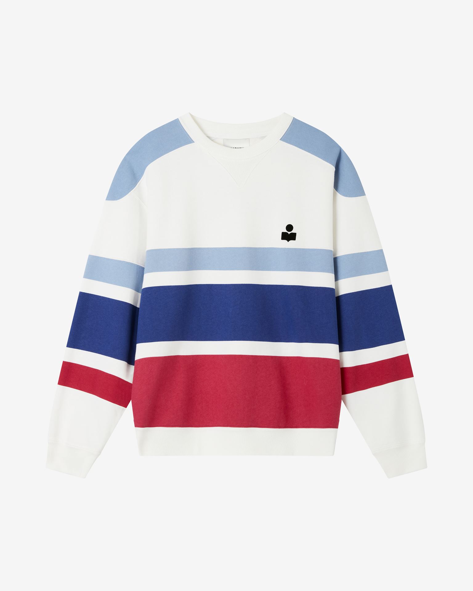Isabel Marant Color Block Cotton Crewneck Sweatshirt In Blue