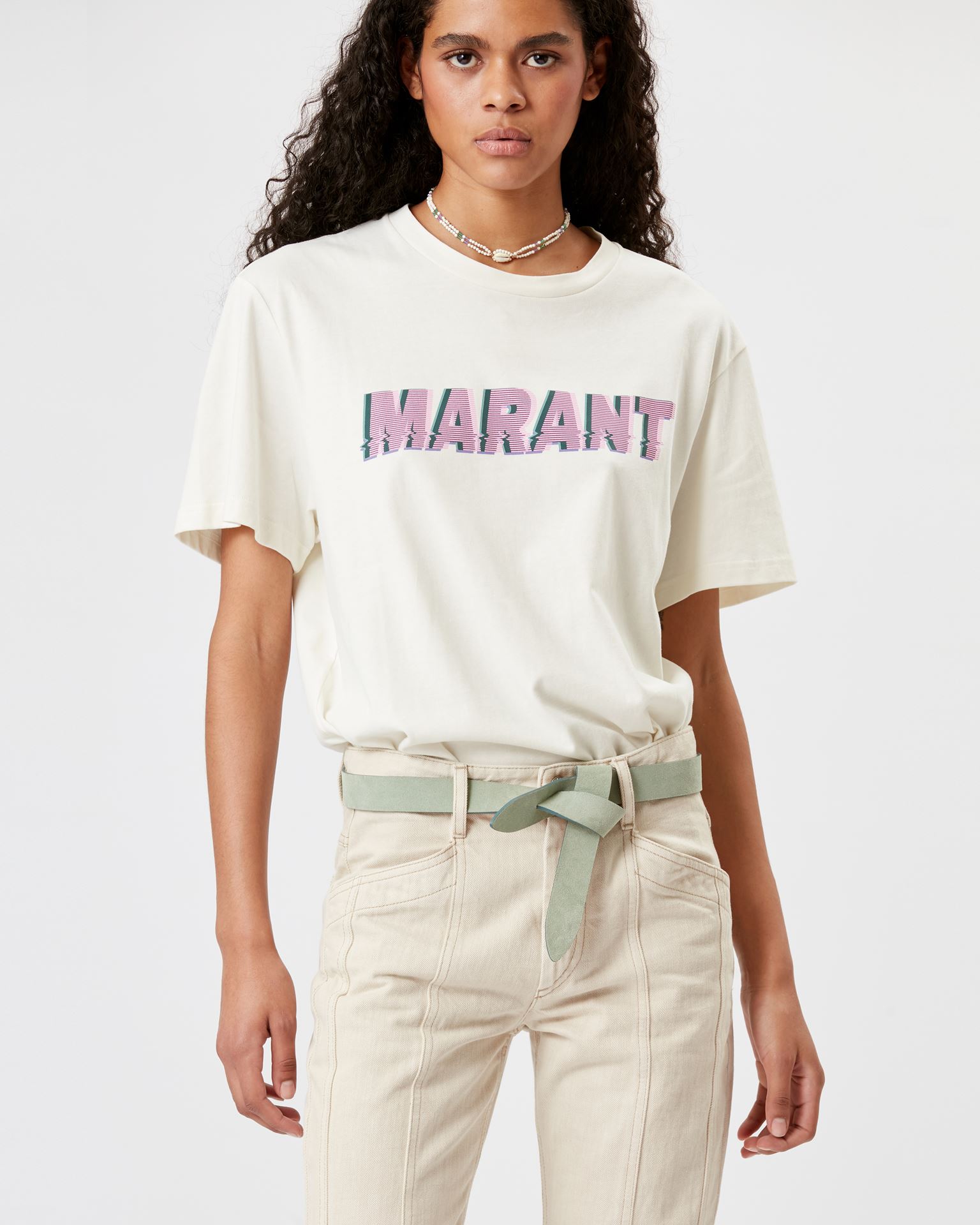 Isabel Marant Marant Étoile, Edwige marant Cotton Tee-shirt - Women - Beige