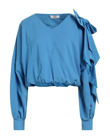 Jijil Woman Sweatshirt Azure Size 6 Cotton, Elastane, Polyamide In Blue