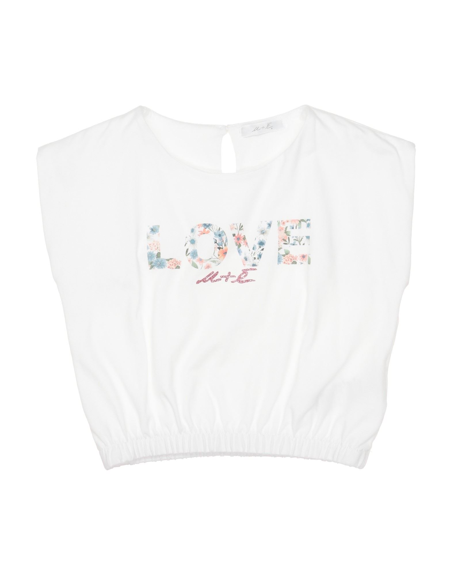 U+é Toddler Girl T-shirt White Size 6 Cotton, Elastane In White