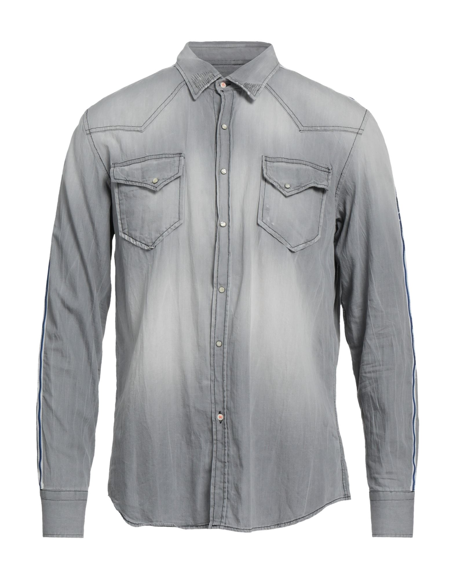Pmds Premium Mood Denim Superior Denim Shirts In Grey