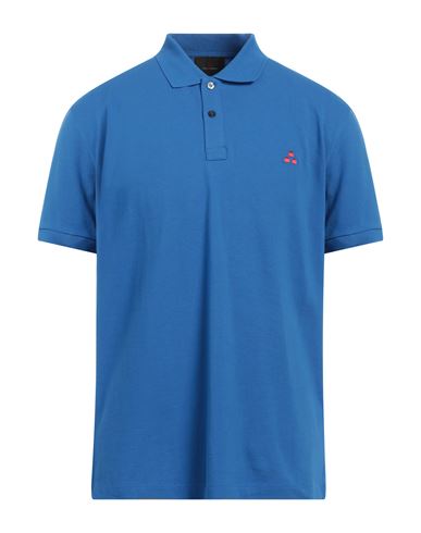 Peuterey Man Polo Shirt Bright Blue Size Xxl Cotton
