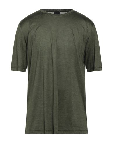 Barba Napoli Man T-shirt Military Green Size 48 Silk