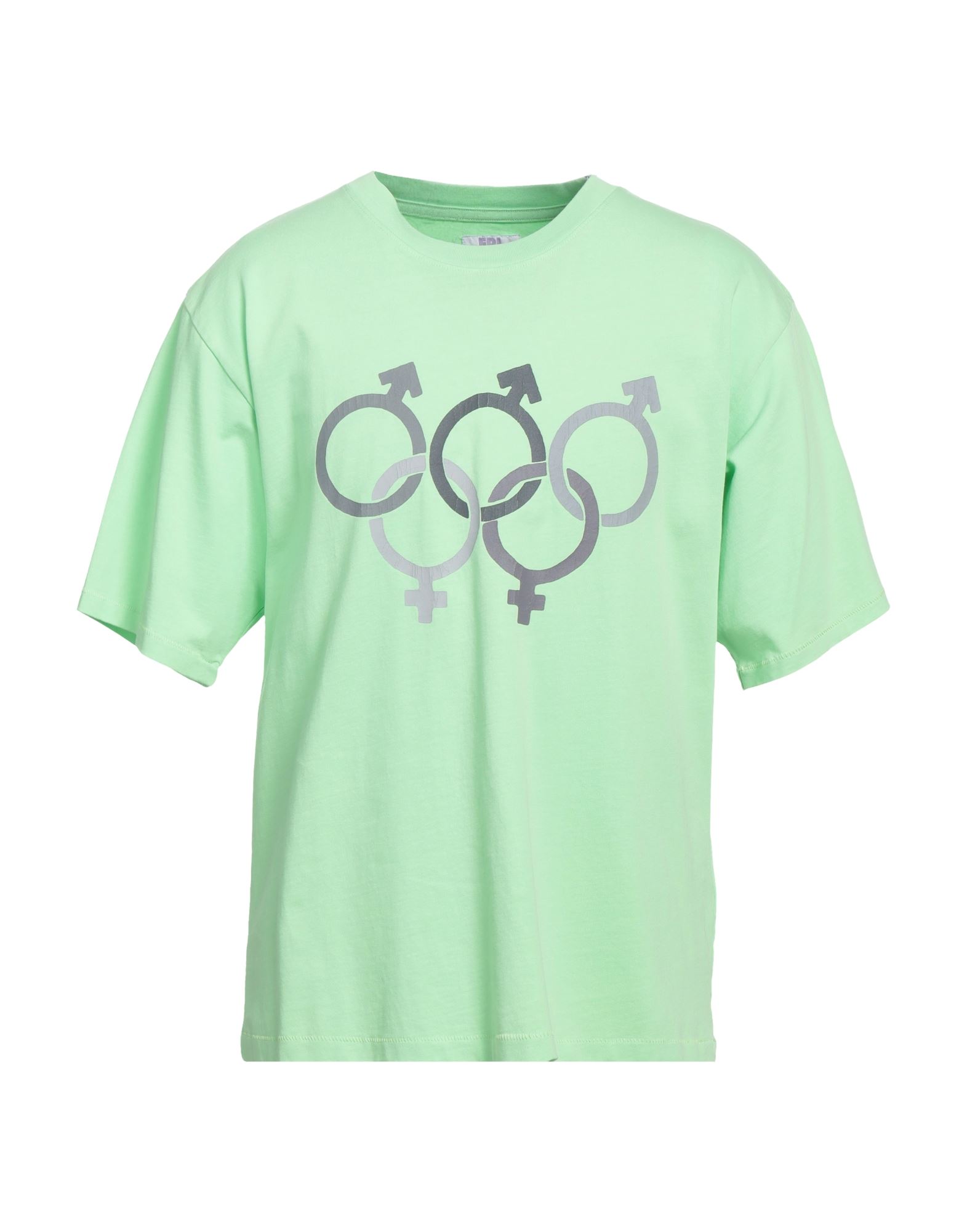 Shop Erl Man T-shirt Acid Green Size Xl Cotton