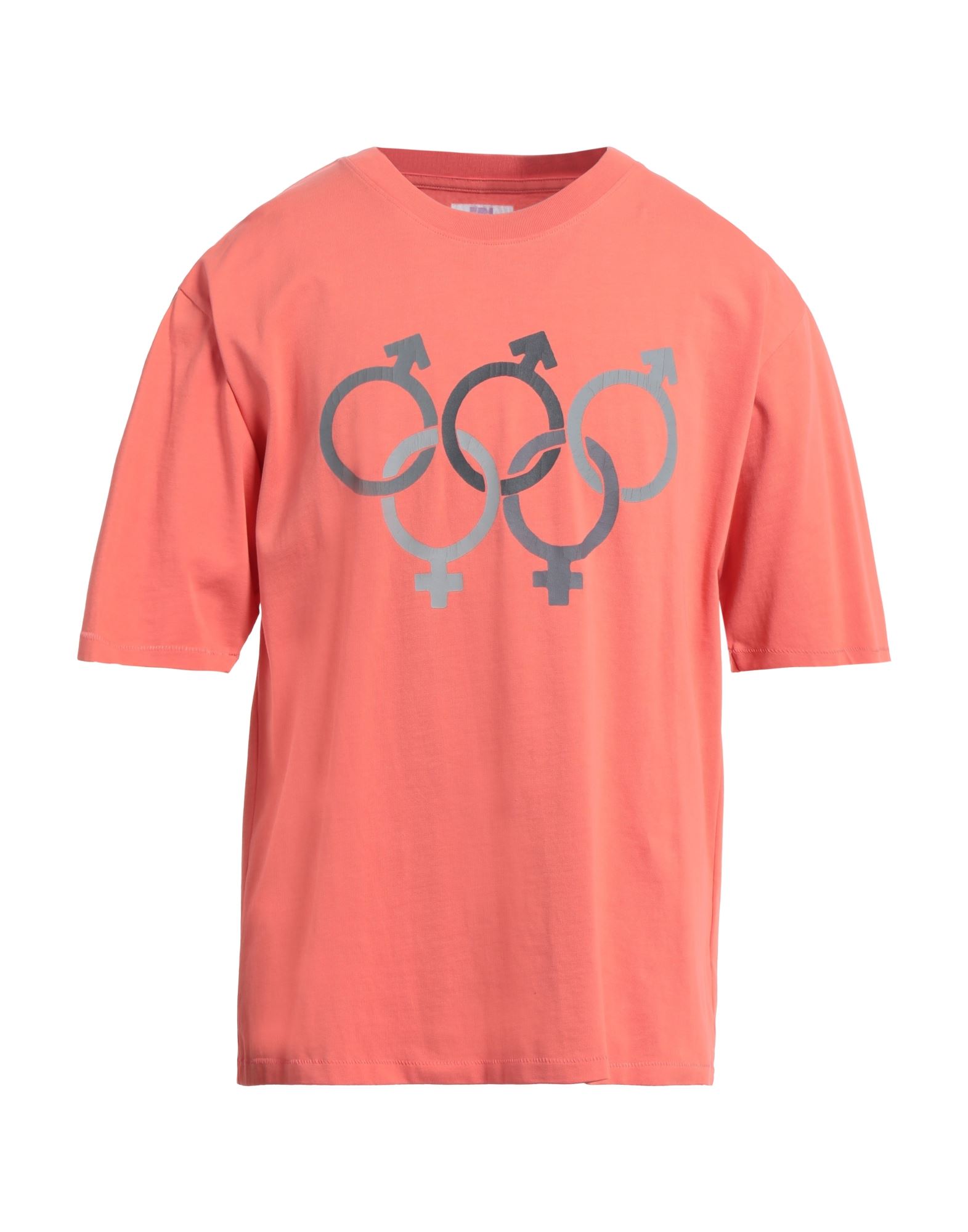 Shop Erl Man T-shirt Salmon Pink Size S Cotton