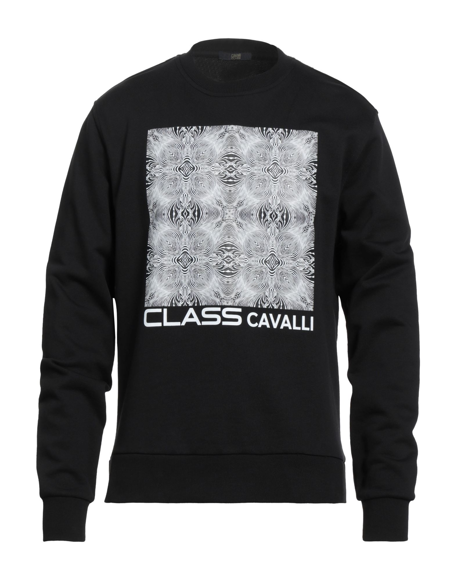 Cavalli Class Man Sweatshirt Black Size S Cotton