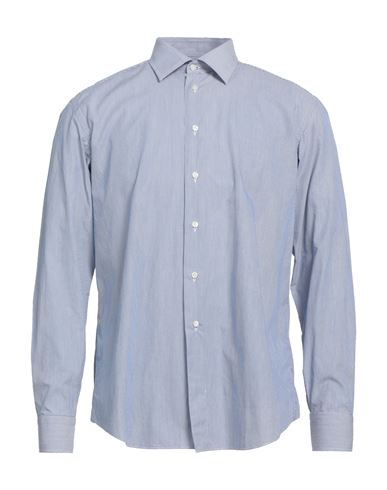 Angelo Nardelli Man Shirt Midnight Blue Size 17 Cotton
